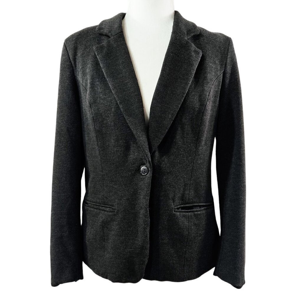 41 Hawthorn Patricia Charcoal Gray Notch Lapel Knit Blazer Capsule Stitch Fix